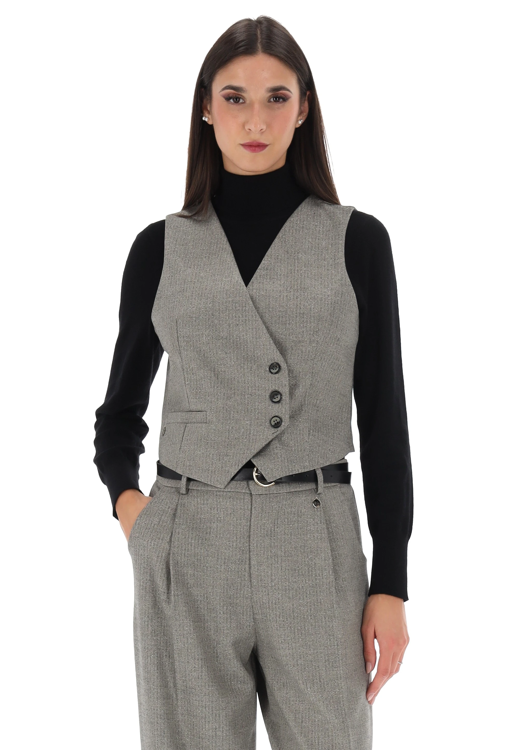 Gilet spinato lurex èks donna